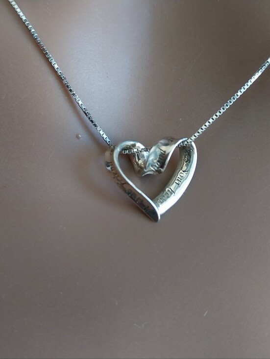 Jewelry - Sterling Silver Heart Pendant Necklace - Silver